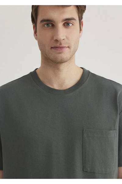 Mavi Πράσινο ανδρικό T-shirt με λεπτομέρεια τσέπης M066248-71598