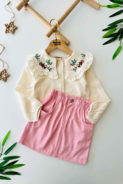 Minigimin Cicileri Set fetiță roz pentru fetiță cu cămașă și fustă de muselin...