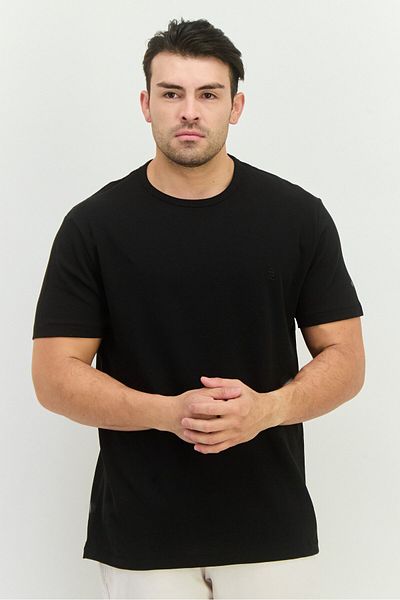 French Connection Men Crew Neck Short Sleeves Plain T-shirt, Black
