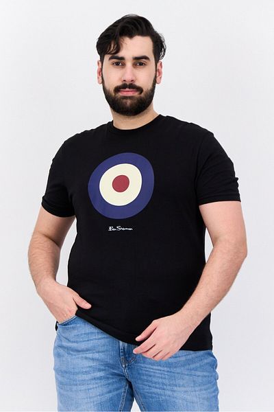 Ben Sherman Men Crew Neck Short Sleeves Brand Logo T-Shirt, Black