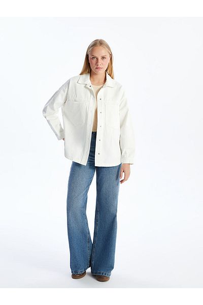 LC Waikiki Shirt Collar Women's Jean Jacket