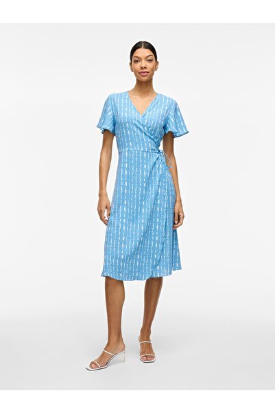 VILA Wickelkleid Kurzärmeliges