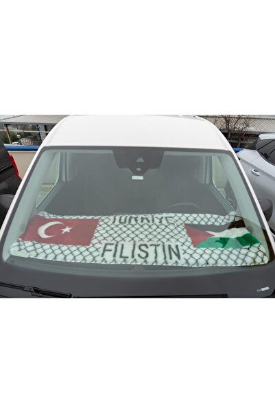 PELTEKS Filistin Bayrak - Araba Ön Cam Torpido Kaput Tüylü Peluş Türk Bayrağı...