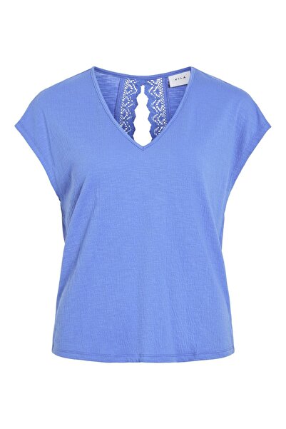 VILA Top mit V-Ausschnitt Flügelärmel