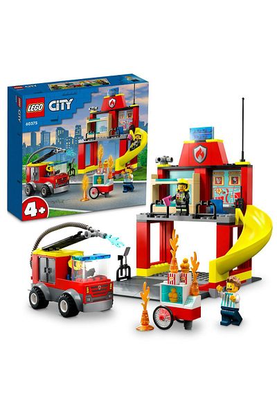 LEGO ® محطة إطفاء المدينة وشاحنة الإطفاء 60375 - مجموعة بناء للأعمار من 4 سنوات فما فوق (153 قطعة)
