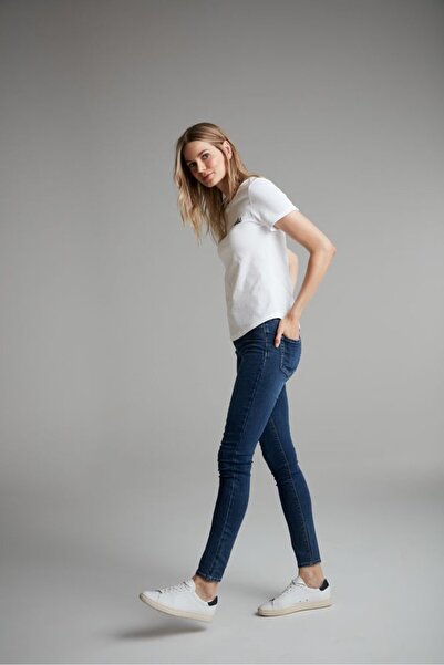 Tchibo Women Skinny Fit Mid Rise Stretchable Jeans, Medium Blue