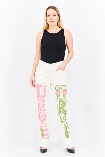 Levi's Women Regular Fit Graphic Print Non Stretchable Denim, White