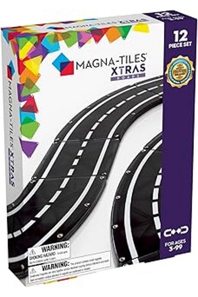 Magna Tiles Magna-Tiles Xtra Roads 12 Piece Toy Road Set