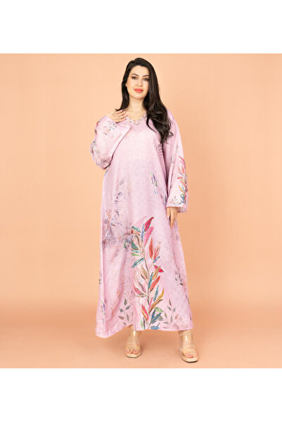 IKKXA جلابية أنيقة ذات لمسة زهرية