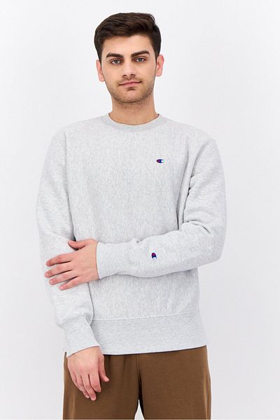 Champion Men Sportswear Fit Long Sleeves Outdoor Sweatshirt, Grey