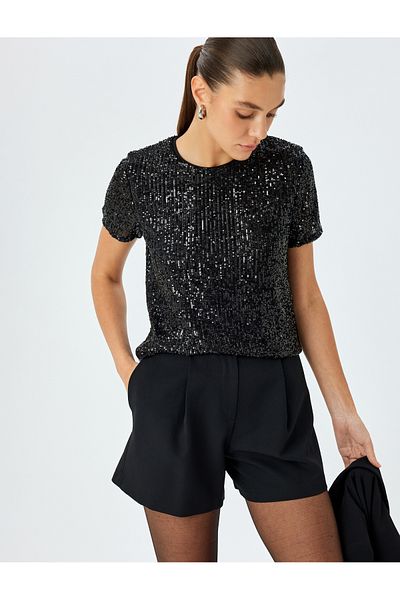 Koton black Sequined Blouse