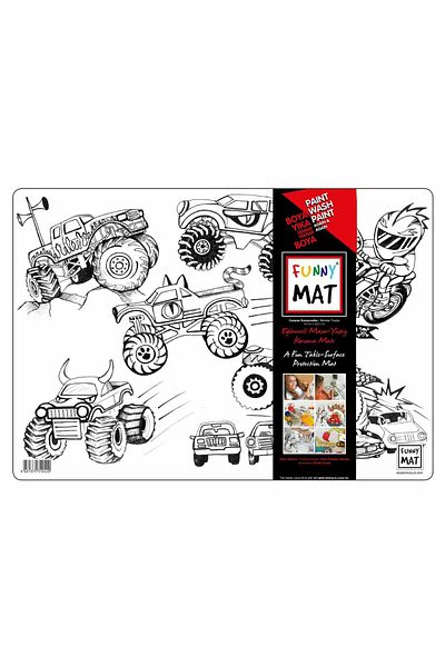 Funny Mat Fișă de colorat, camion monstru, reutilizabilă, 48 x 33,5 cm