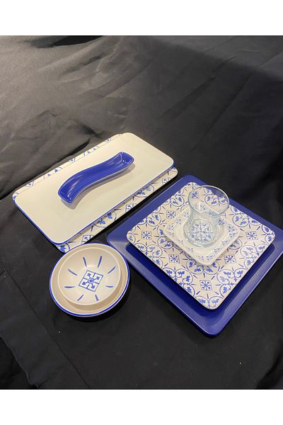 ColorCraft Keramika Matte Blue Breakfast Set for 6 People 41 Pieces