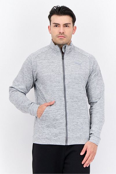 Puma Men Sportswear Fit Full Zip Training Sweatshirts, Heather Grey
