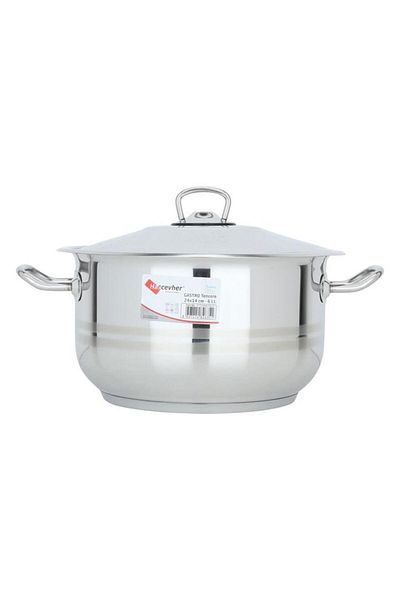 ALSAIF Steel Pot 14 X 24 Cm Side Handles Silver