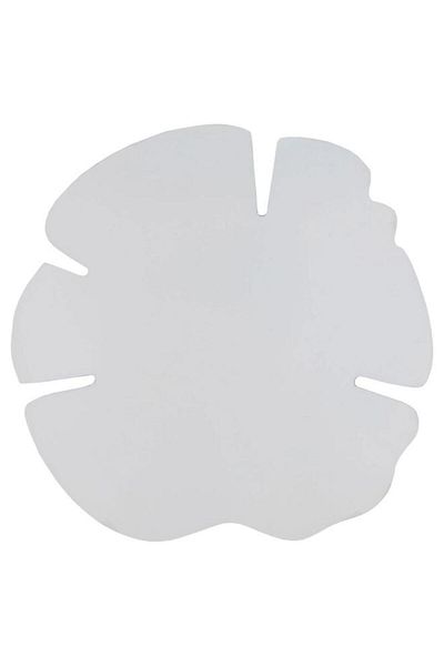 ALSAIF Painted Iron Sweet Dish 27 X 27 X 2.9 Cm Leaf Shape Light Gray