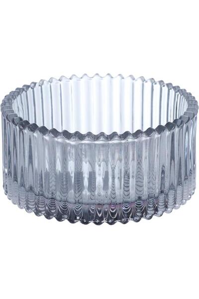 ALSAIF Glass Candy Box 10.5 X 10.5 X 13 Cm Round Transparent Gray