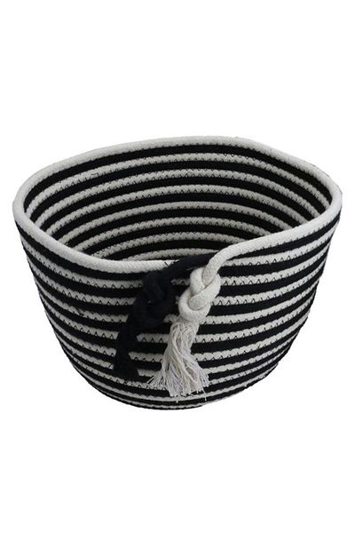 ALSAIF Cotton Baskets Set 25 X 30 X 35 Cm Striped Round 3 Pieces Black
