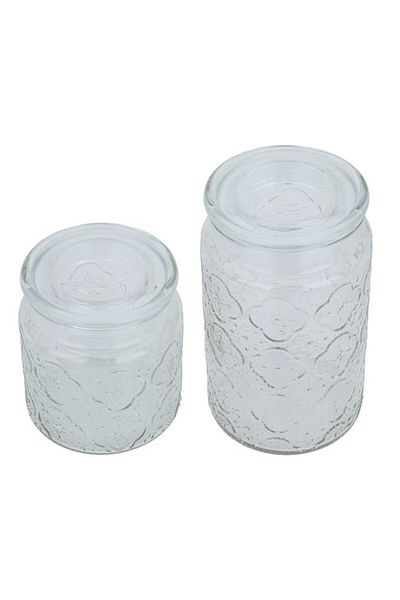 ALSAIF Glass Spice Jars Set With Lid 2 Pieces 500/900 Ml Clear