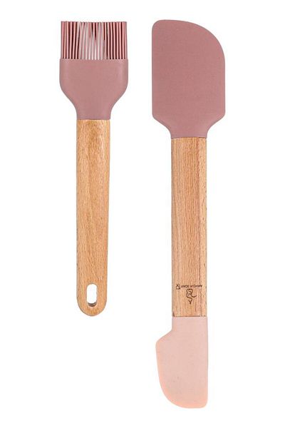 ALSAIF Silicone Spatula And Brush Set Wooden