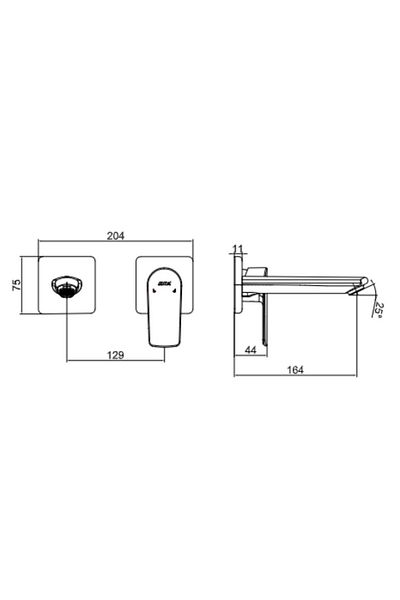 Eca Lia Concealed Sink Faucet Surface Mounted Double Rosette