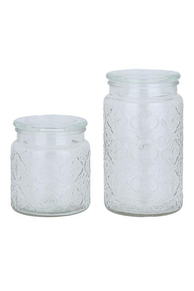 ALSAIF Glass Spice Jars Set With Lid 2 Pieces 500/900 Ml Clear