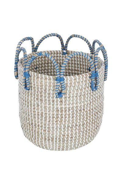 ALSAIF Wicker Basket Cylindrical 26 X 26 X 26 Cm Light Beige