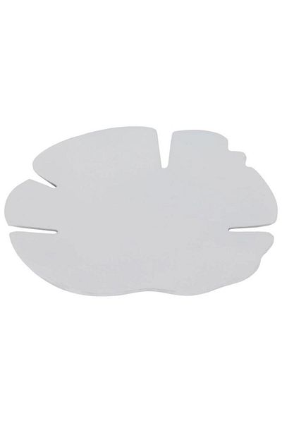 ALSAIF Painted Iron Sweet Dish 27 X 27 X 2.9 Cm Leaf Shape Light Gray