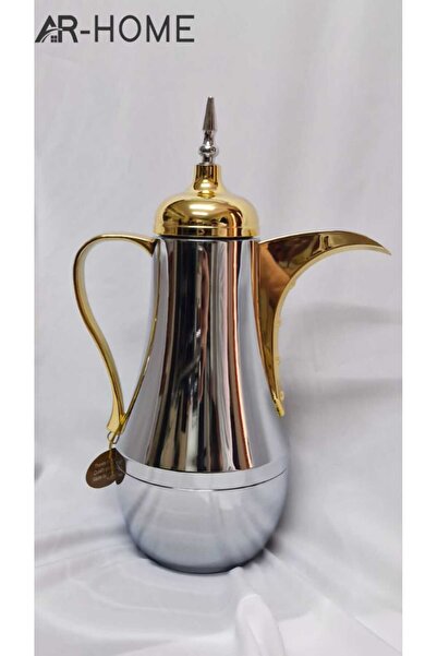 AR HOME دلة قهوة عربية فولاذية - ترمس 1 لتر