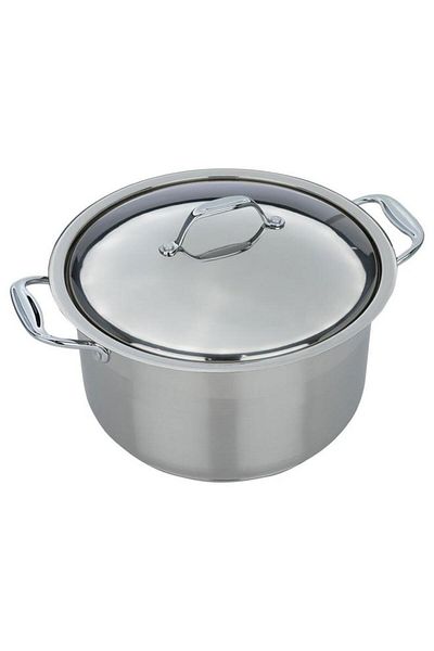 ALSAIF Steel Pot 28 Cm With Silicone Handle Silver