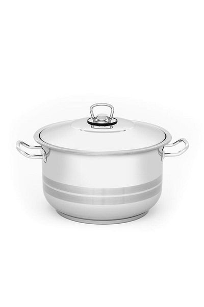 ALSAIF Steel Pot 8 Liters 26 Cm Silver