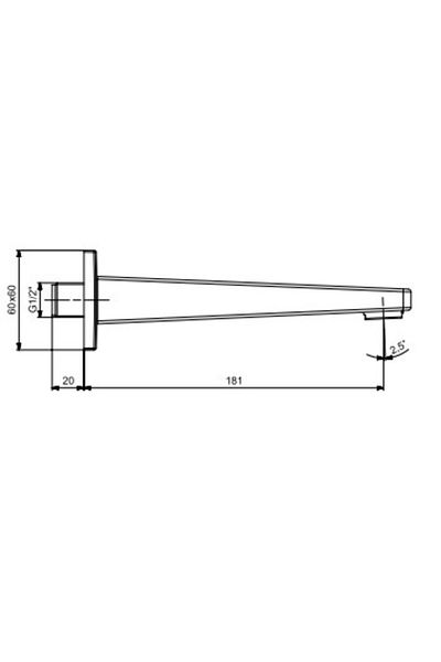 Eca Built-In Bathroom Faucet Spout Beak 102159007
