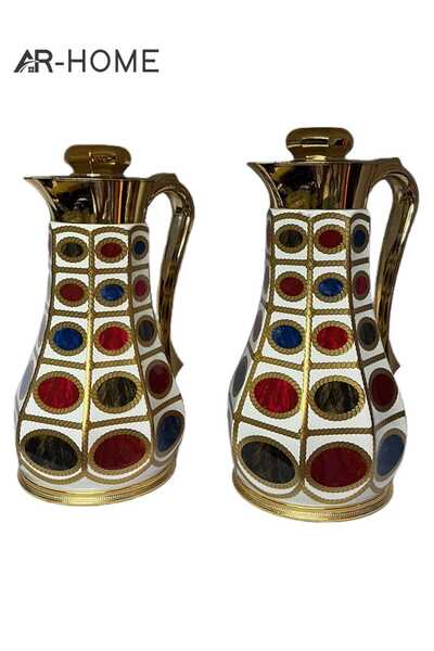 AR HOME ترمس شاي وقهوة مفرغ من الهواء بسعة 0.7 لتر + 1 لتر