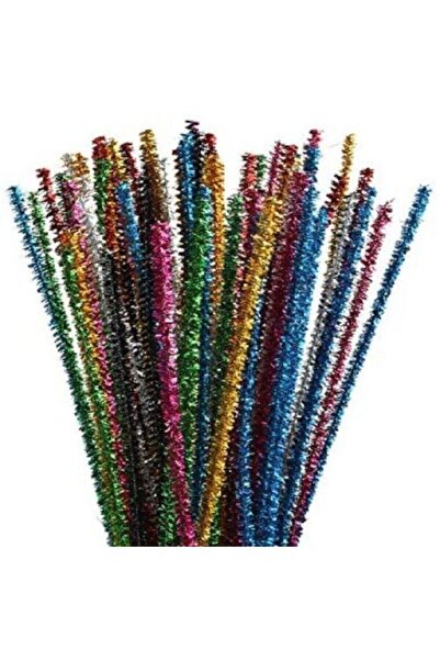 Dünya Magnet 25 Adet Renkli Simli Şönil , Eğitici Şönil Seti 30 cm Tüylü Tel Renkli Peluş Tel