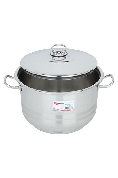 ALSAIF Steel Pot 28 X 18 Cm Turkish Silver