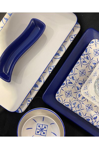 ColorCraft Keramika Matte Blue Breakfast Set for 6 People 41 Pieces