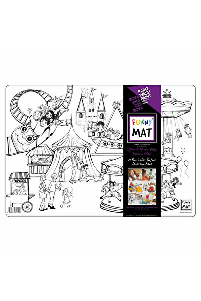 Funny Mat Fișă de colorat, model parc de distracții, reutilizabilă, 48 x 33,5 cm
