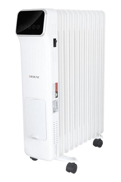 ALSAIF Ribbon Re 7 085 Oil Heater Steel 560 X 294 X 294 Cm 2500 Watts 11 Fins 3 Temperature Levels White