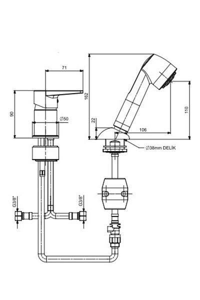 Eca Dalia Spiral Barber Faucet 102110107