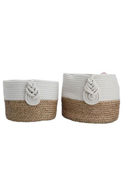 ALSAIF Cotton Baskets Set 30 X 25 Cm Round 2 Pieces Beige