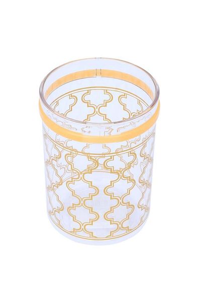 ALSAIF Plastic Spices Box Circular Golden Transparent Embossed