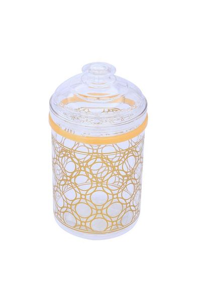 ALSAIF Plastic Spices Box 1.15 Liters Round Embossed Transparent
