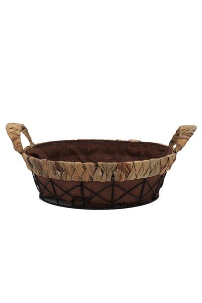 ALSAIF Wicker Serving Basket Round Deep Brown