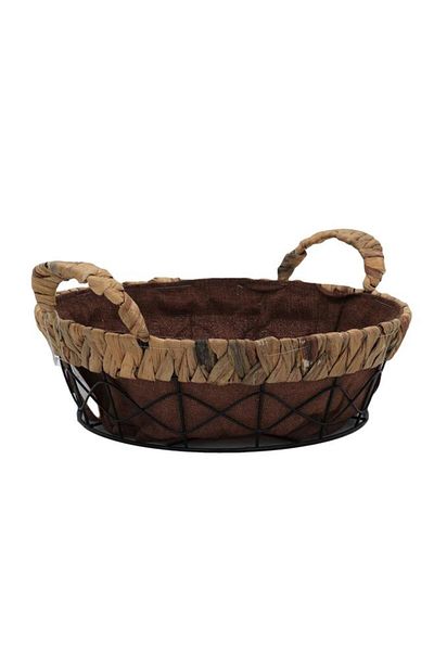 ALSAIF Wicker Serving Basket Round Deep Brown