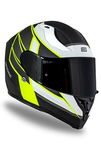 Origine Strada Competition Beyaz-Sarı-Siyah Kask ( Güneş Vizörlü )