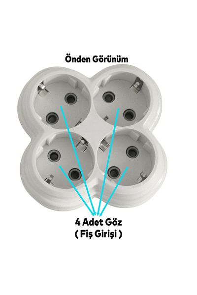 Badem10 4-Piece Four-Piece Golyat Wireless Grounded Multi-Group Socket Duplicate Four-Piece Plug Piriz