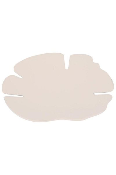 ALSAIF Painted Iron Sweet Dish 27 X 27 X 2.9 Cm Leaf Shape Light Beige
