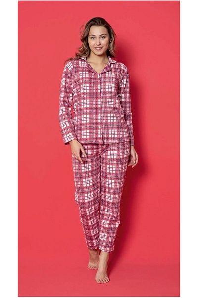 Sude HOMEWEAR Ercan 2 Thread Red and White Checkered Young Pjm Set
