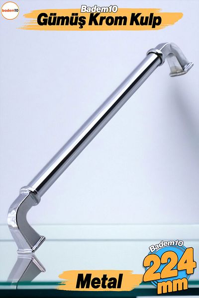 Badem10 Mâner Alfa Metal Argintiu Cromat 224 Mm Mobilier Bucătărie Sertar Dulap Dulap Ușă Mânere Mâner