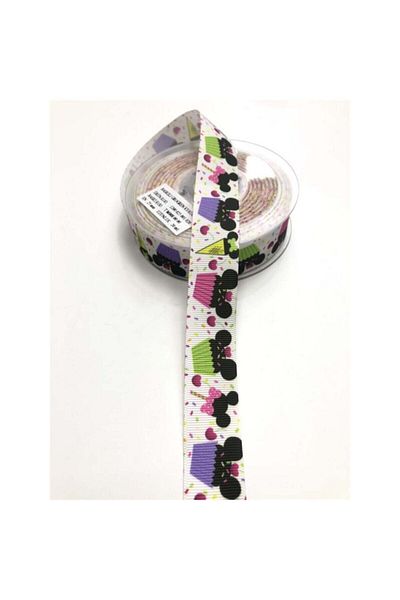 Hobigram Κορδέλα Grosgrain με σχέδιο παγωτού 2,5 cm – Κορδέλα